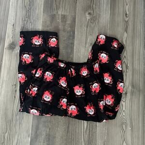 fred is red bad hair day black pajama pants